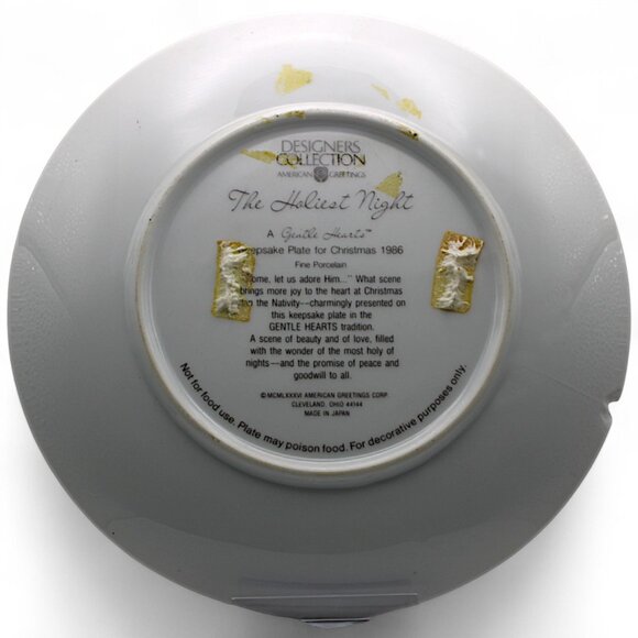 American Greetings 1986 Keepsake Christmas Plate "The Holiest Night" Fine Porcel - Picture 4 of 6